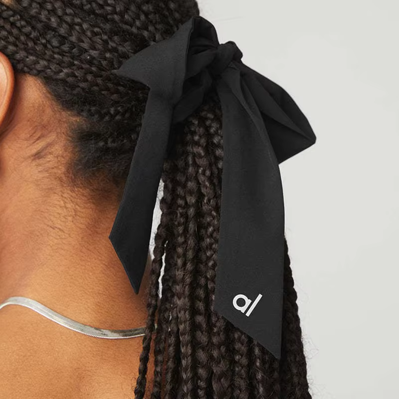 al Solid Color Yoga Hair Accessories for Women Cute Sweat Absorbing Bow Hair Loop Adjustable Fixed Ponytail Football Headband