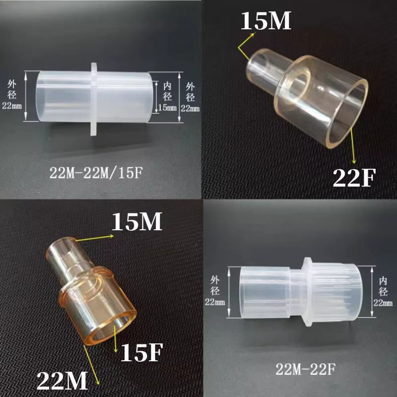 4 Pcs CPAP  Straight  Adapter  PP Material Cleaner Connector Breathing Anesthesia Pipeline 15mm To 22mm