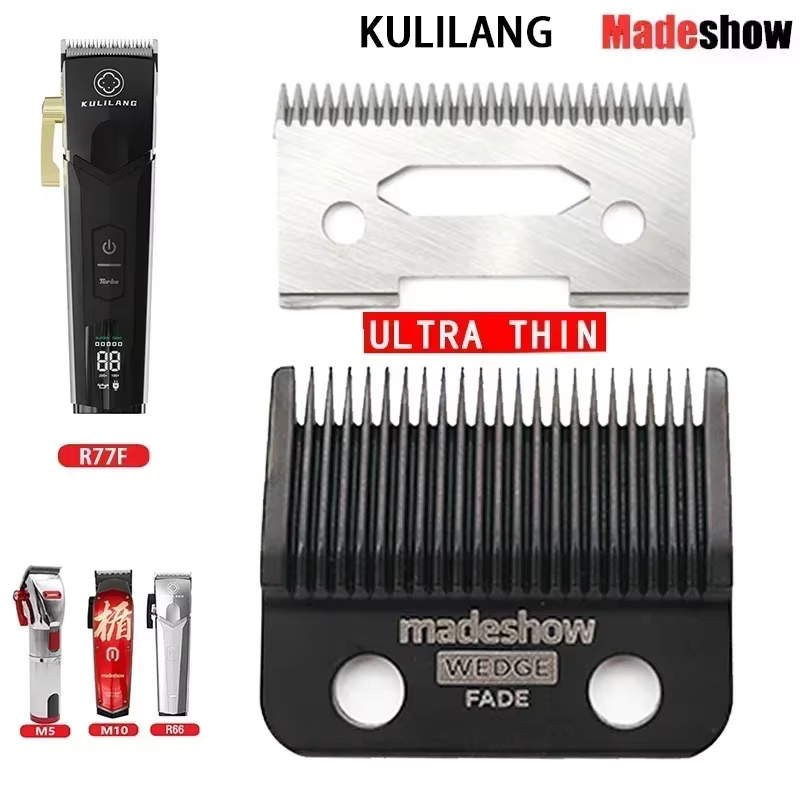 Madeshow Kulilang M5(F) M10 R66 R77F Wedge Fade Blades Hair Clipper Ultra Thin Blade Trimmer Replacement Original Cutter Head