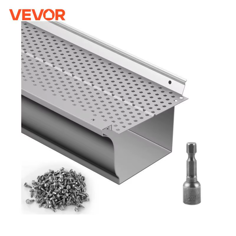VEVOR Gutter Guard 5/6in Aluminum Leaf Filter DIY Gutter Cover 13/26/52 PCS Raptor Gutter Guards Fits Any Roof or Gutter Type