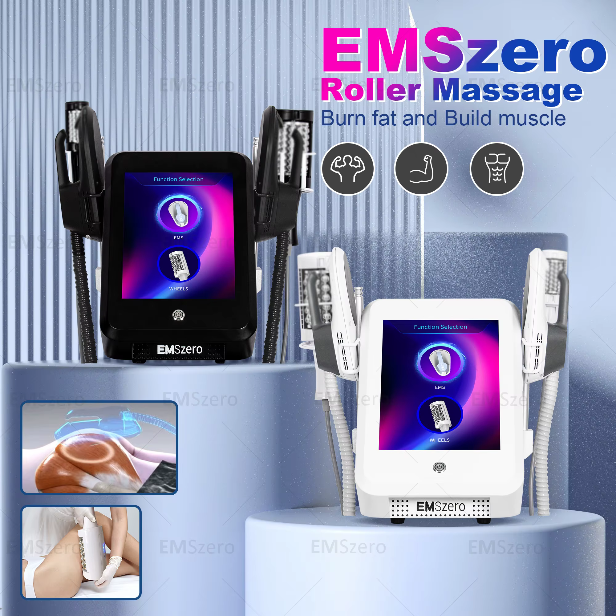 2 in 1 Inner Ball EMSZERO Machine 2 Handles Massage 40K Compression Micro-vibration Vacuum 5D Weight loss Beauty Machine