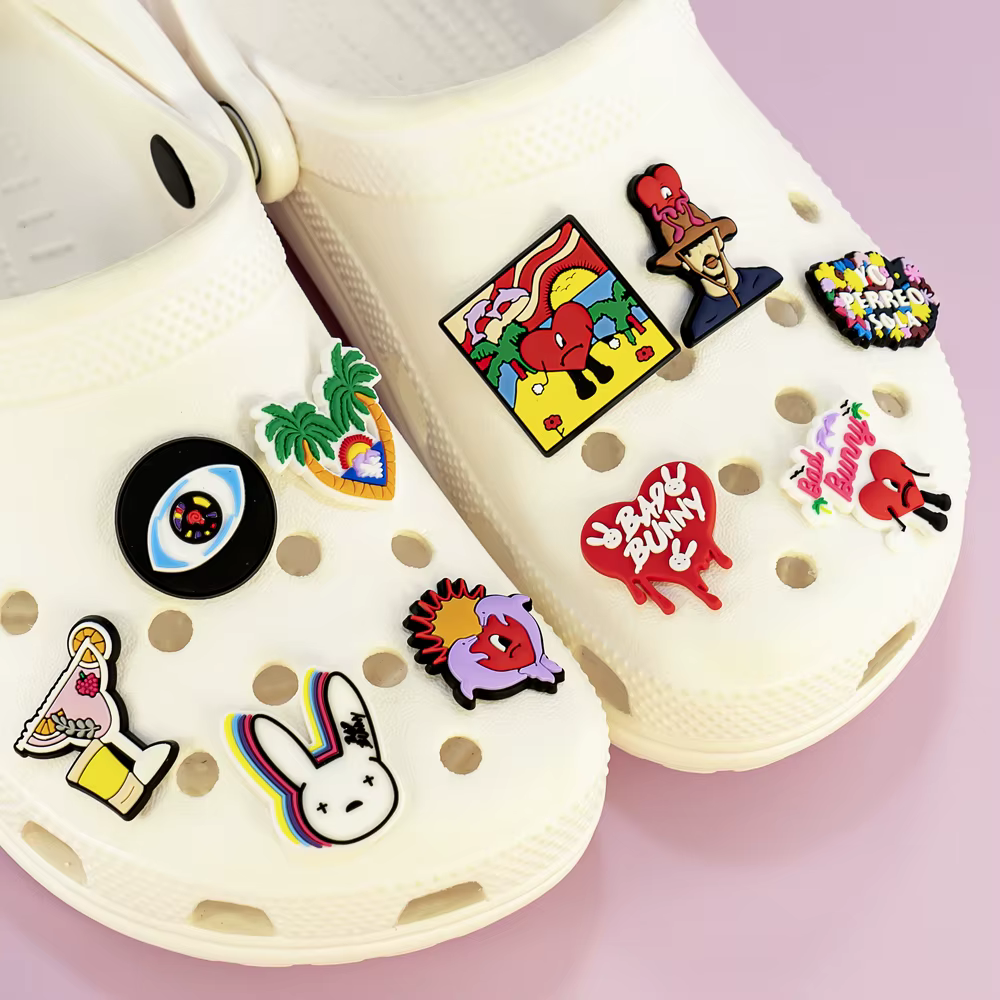 1pcs New Bad Bunny Shoe Charms for Clips Singer Sandals Accessories Shoe Decorations Bad Bunny Shoe Accessories for Women