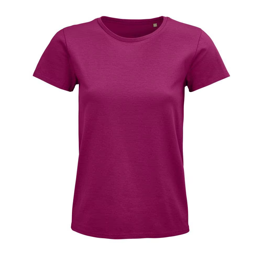MARNAULA.PIONEER WOMEN's solid knit o neck t shirt size = S COLOR = fuchsia