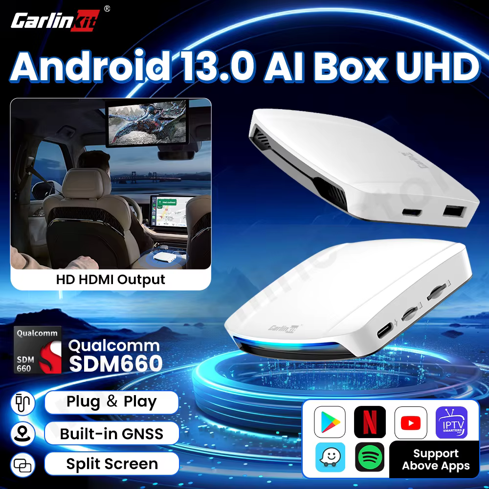 Carlinkit Android 13 UHD Tv Box Qualcomm 8 Core Android Auto CarPlay Wireless Adapter Support Online Media 4K HD Video Output