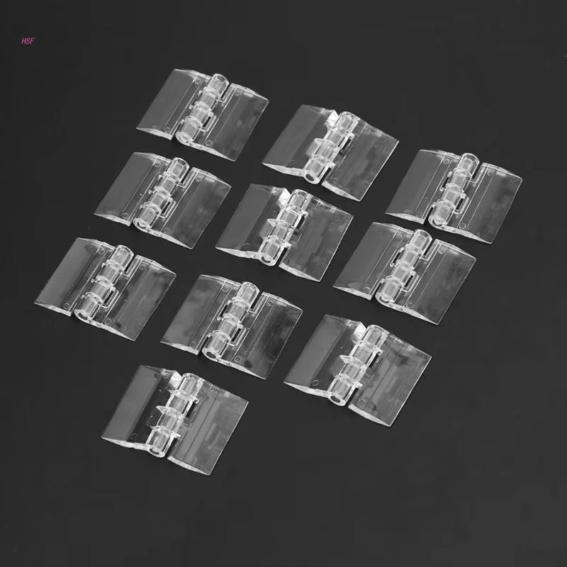 10/20PCS Acrylic Hinges 25x33mm Clear Acrylic Mini Hinge Transparent Plastic Folding Hinge Tools for Wood Box Jewelry Box