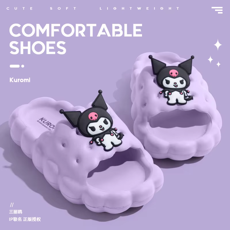 Sanrio Slippers Hello Kitty  Cinnamoroll Kuromi Slippers Kawaii Women Indoor Slippers Comzy Anti-Slip House Flat Slipper