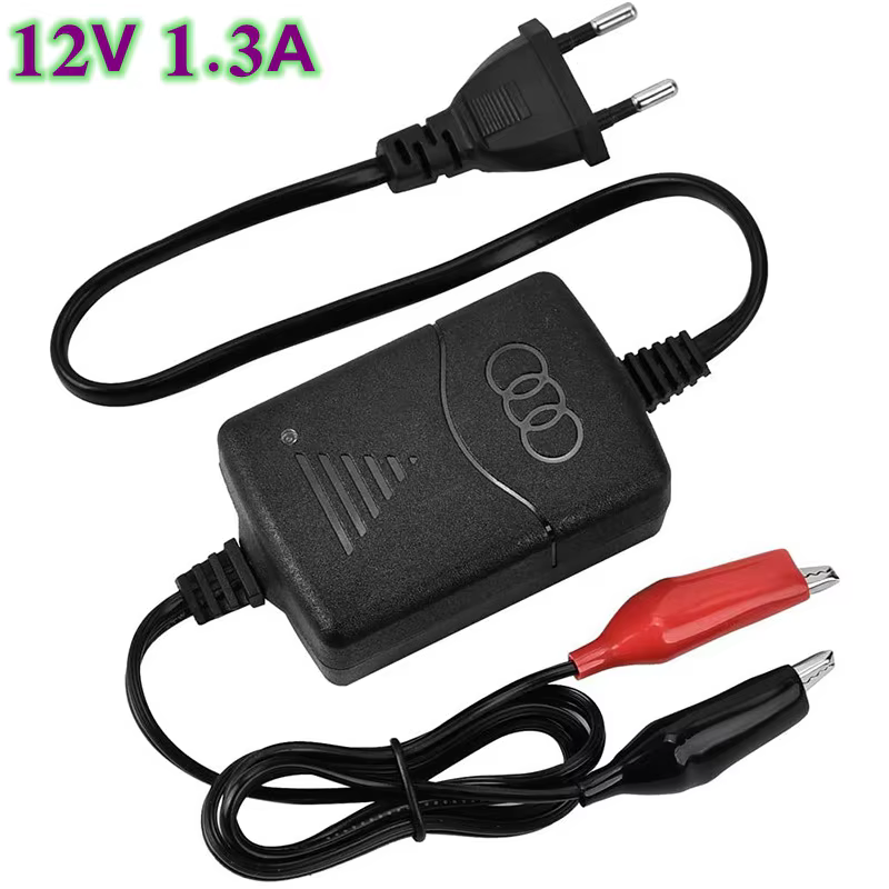 12V 1.3A Smart Lead Acid Battery Charger For Motorcycle Electric Car Bike 12V With LED Indicator EU Plug AC 100-220V
