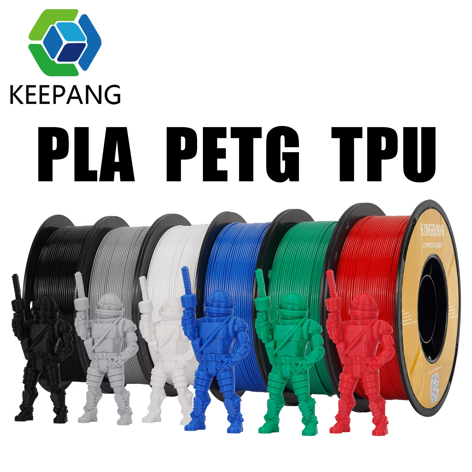3 Roll 6.6LBS TPU PETG PLA Filament Mix Color 1.75mm Black White Grey 3D Printer Filament For FDM 3D Printer Local warehouse