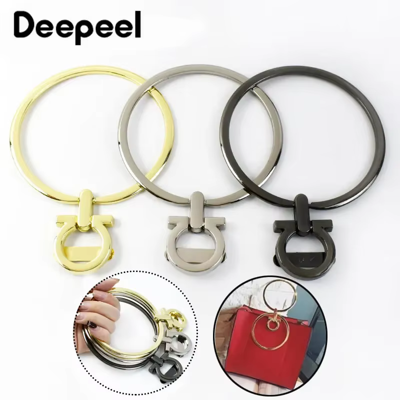 1-5Pcs Deepeel 88mm Metal O Ring Bag Handles Purse Frame Bracket Hook Buckles for Making Handbag Hardware Hand Rings Accessories