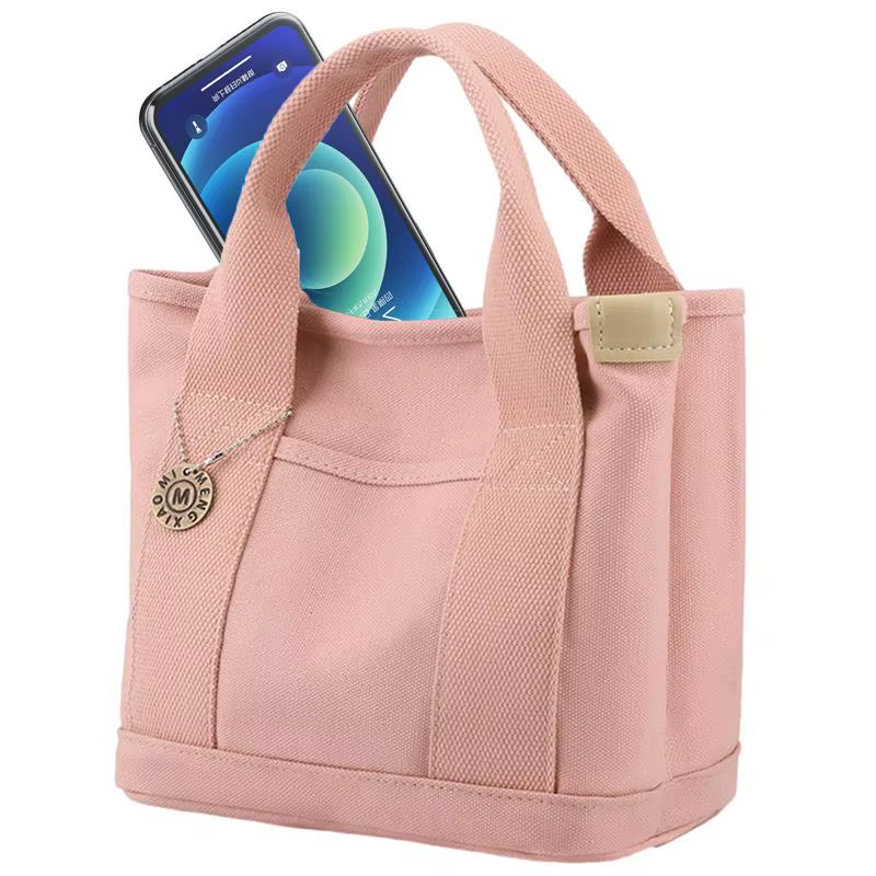 Canvas Tote Bag Large Capacity Tote Purse With Multi-Pocket Tote Purse For Women Ladies Fashion Canvas Handbag For Daily Travel