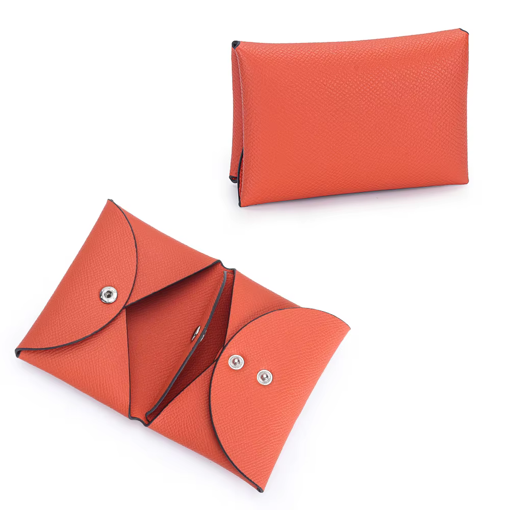 Genuine Leather Coin Pouch Change Holder Mini Snap Pocket Wallet for Men Women Luxury Designer Credit Card Holder Coin Purses