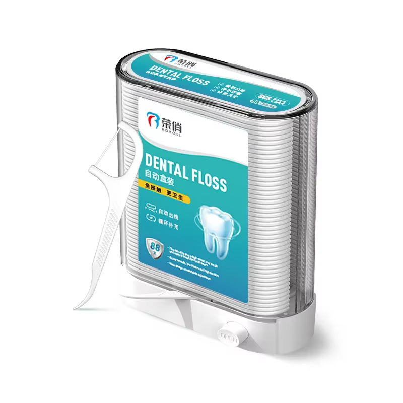Dental Floss Picks Dispenser, Plastic Toothpicks with Threads, Teeth Cleaning Tools, Storage Box Include 88pcs Dental Floss