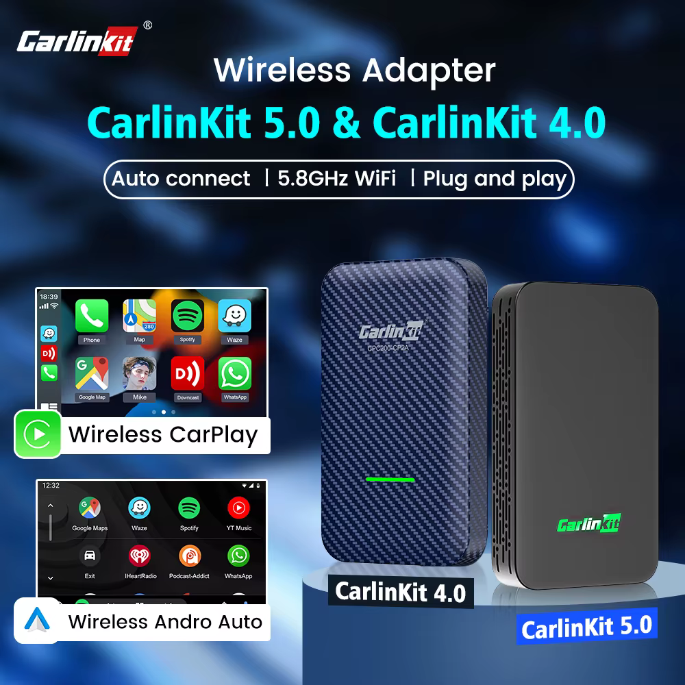 CarlinKit 5.0 & CarlinKit 4.0 Wireless CarPlay Android Auto Music Spotify Auto For Toyota Audi Golf Peugeot Mercedes volkswagen