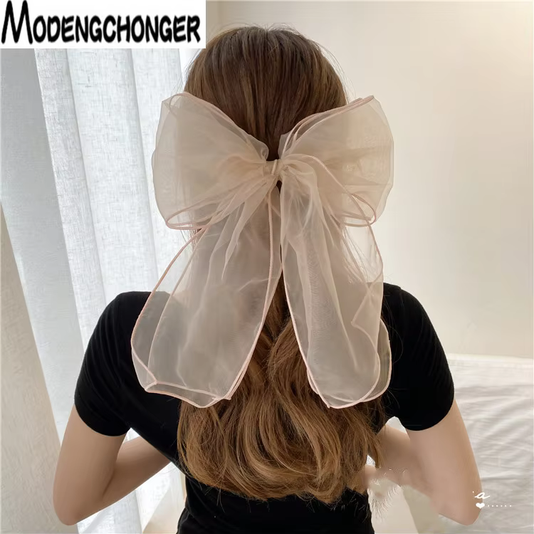 Korean Fashion Hairgrips Headdress Exaggerated Yarn Bow Hair Clip Hair Accssories Sweet Organza Oversized Hairpins Woman Girls