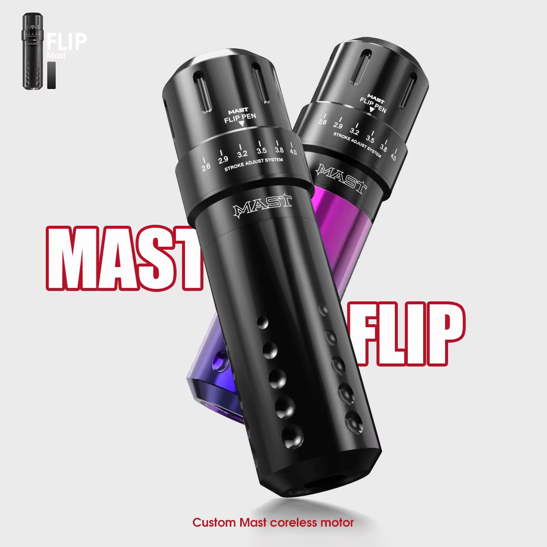Mast Flip 6 Types Adjustable Stroke Rotary Tattoo Machine RCA Interface Coreless Motor Tattoo Gun Permanent Makeup Tattoo Supply