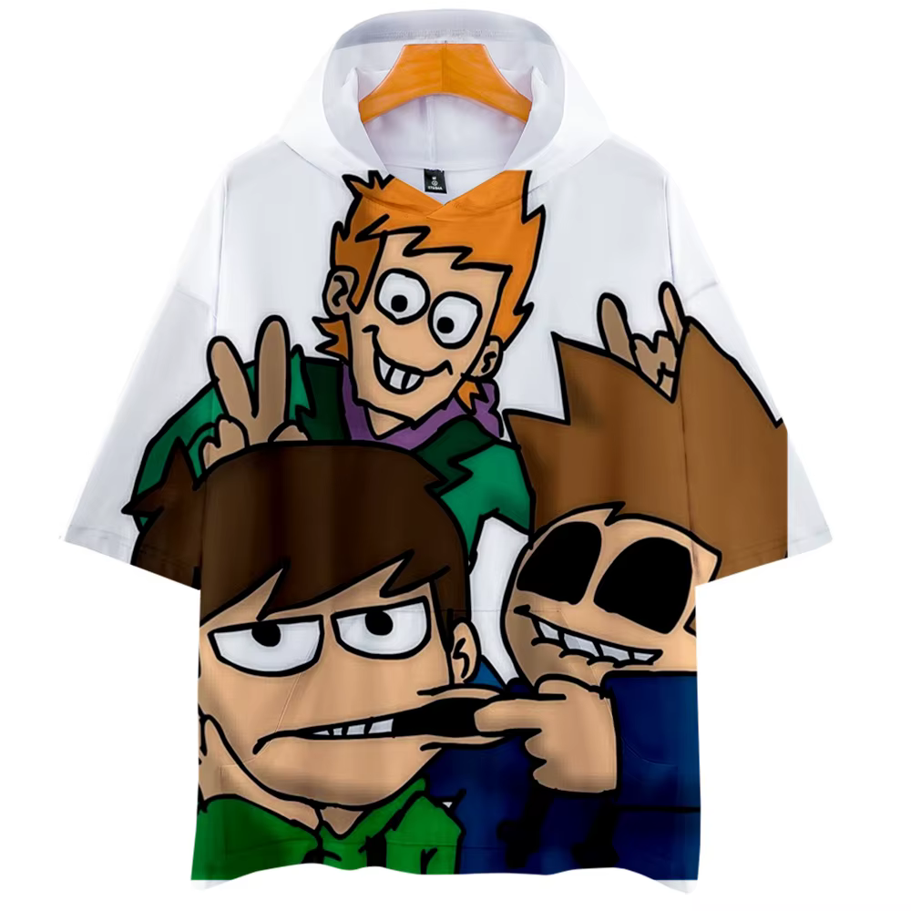 Eddsworld 3D Prints Hooded T-shirts Women/Men Fashion Summer Short Sleeve Tshirt Hot Sale Streetwear Clothes