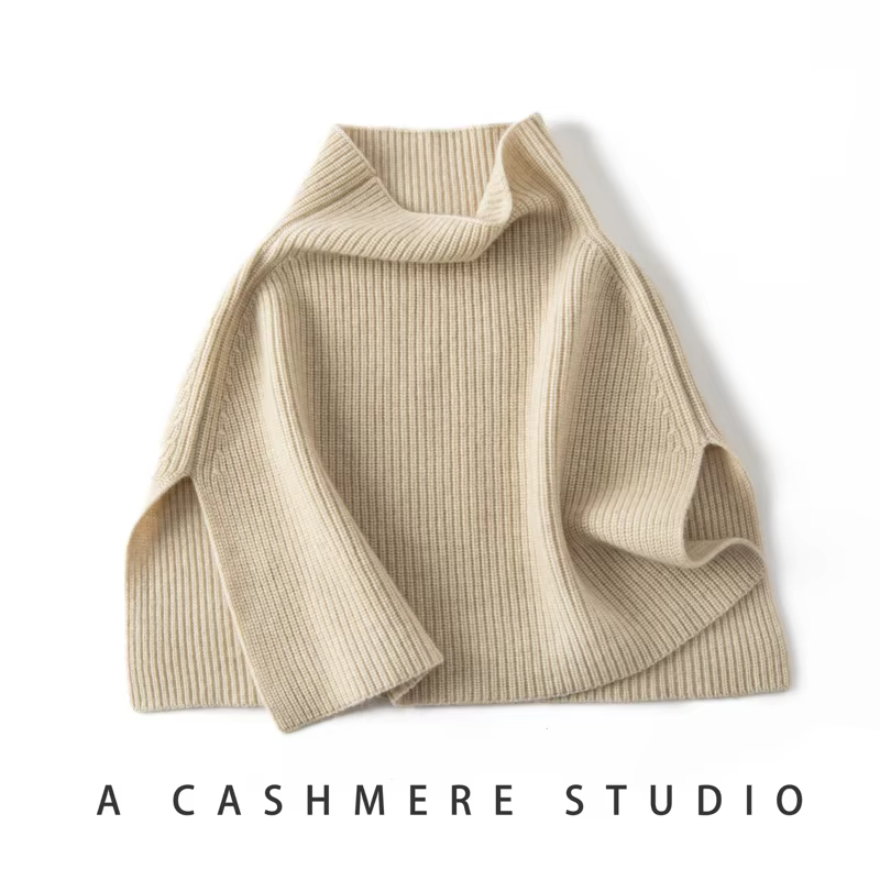 MERRILAMB Pullover Scarf Knitted Cashmere Shawl Winter Scarves False Collar Coat Bib Warm Turtleneck Slit Jumper Shawl for Women