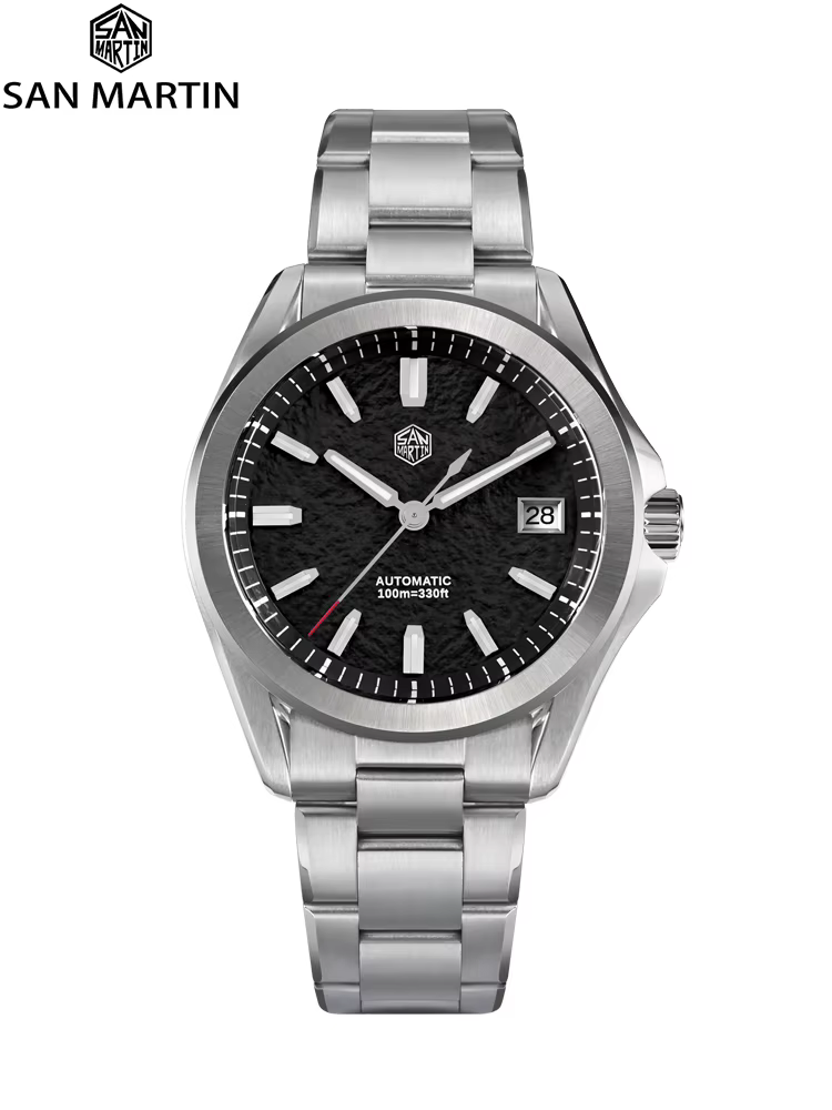 San Martin 39mm Luxury Sport Watch Fashion Dial NH35 Automatic Mechanical for Men Steel Watches Waterproof 10Bar Luminous SN0129