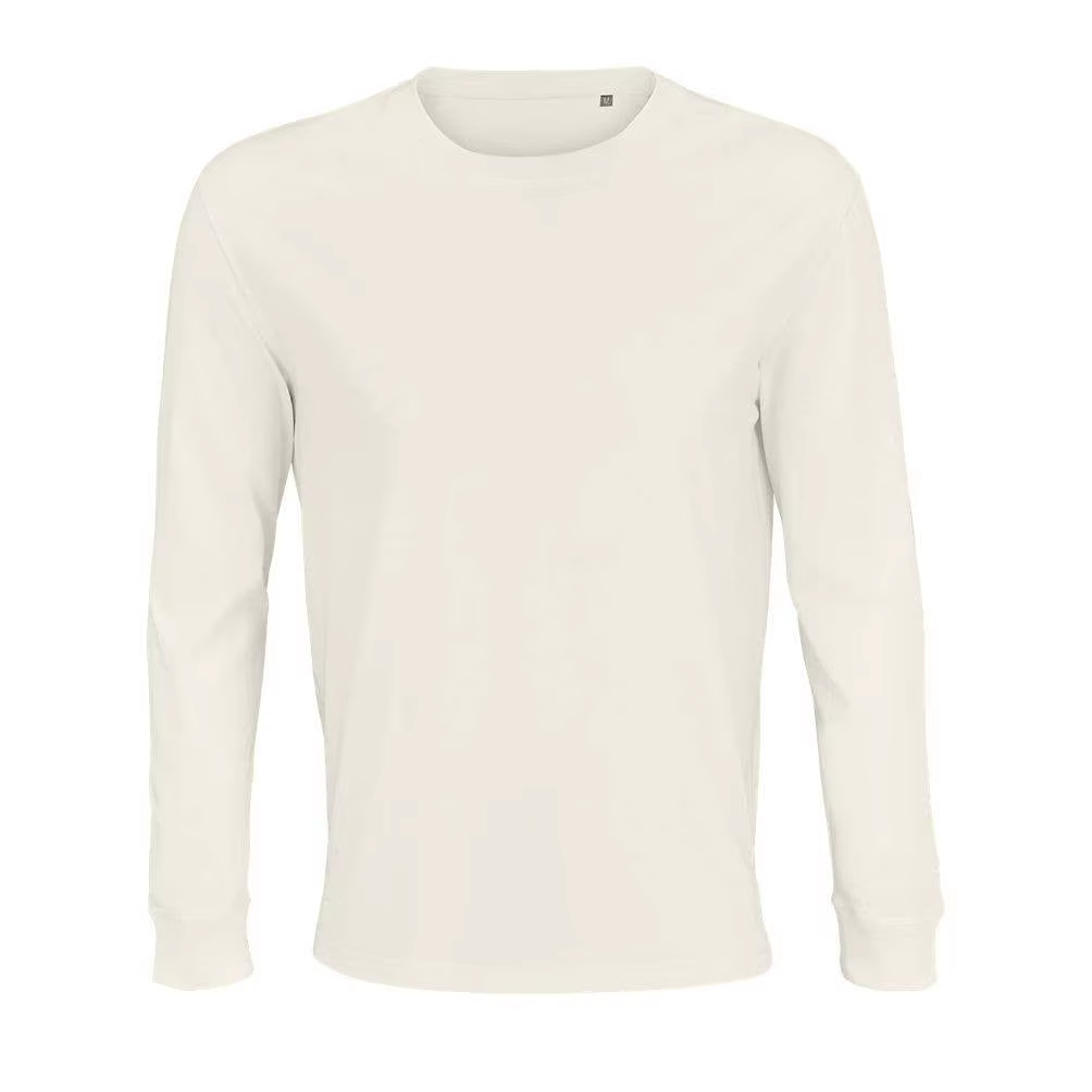 MARNAULA.PIONEER LSL. Long-sleeved organic cotton Unisex T-shirt size = M COLOR = white bone