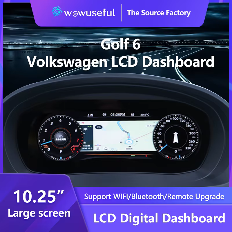 10.25'' Lcd Digitaal Dashboard For VW Golf 6 MK6 2010 11 12 13 14 Years Ntg4.5 Cluster Auto Radio Instrument Paneel Cockpit