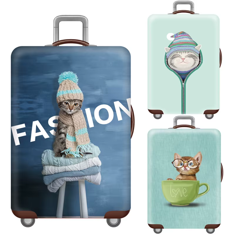 Cartoon Luggage Case Cover,Travel Accessories For 18-32 Inch Suitcases,Baggage Trunk Elastic Protective Cover,Trolley Dust Cover