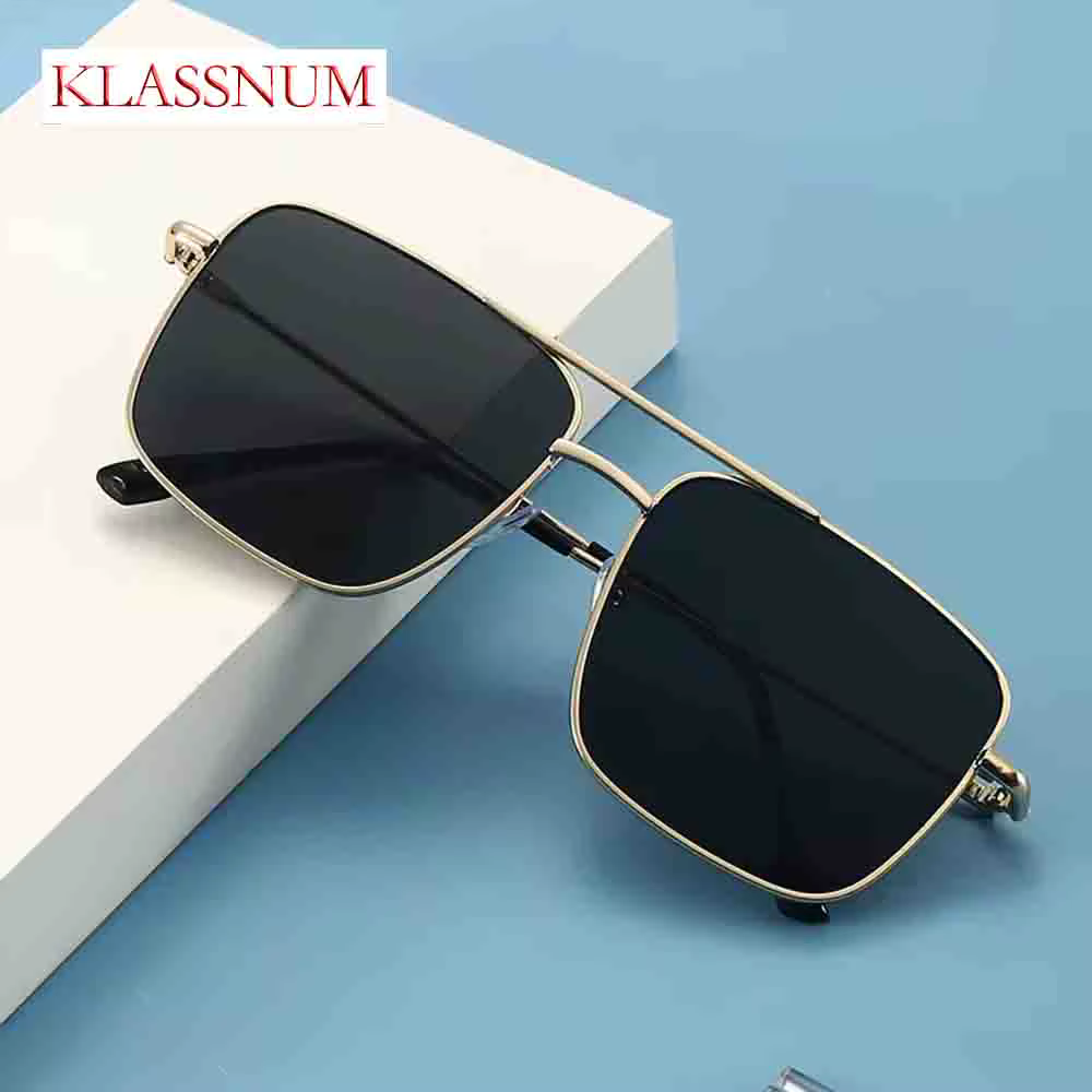 KLASSNUM Fashion Metal Frame Sunglasses Leisure Driving Glasses Fishing Business Eyeglasses Outdoor Glasses Polarized Sun glasse