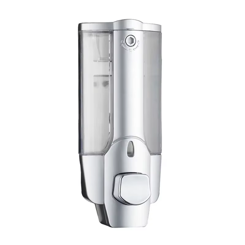 Wall-mounted soap dispenser chrome plated decorative shape soap bottle, shower and bath shampoo dispenser