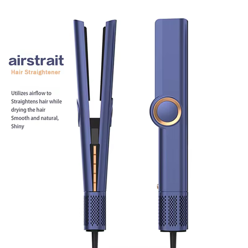 Airstrait 2 in1 Hair Straightener 110000RMP Hair Dryer Wet & Dry Air Styling Straightener Air Wrap Negative Ion Portable Clamps