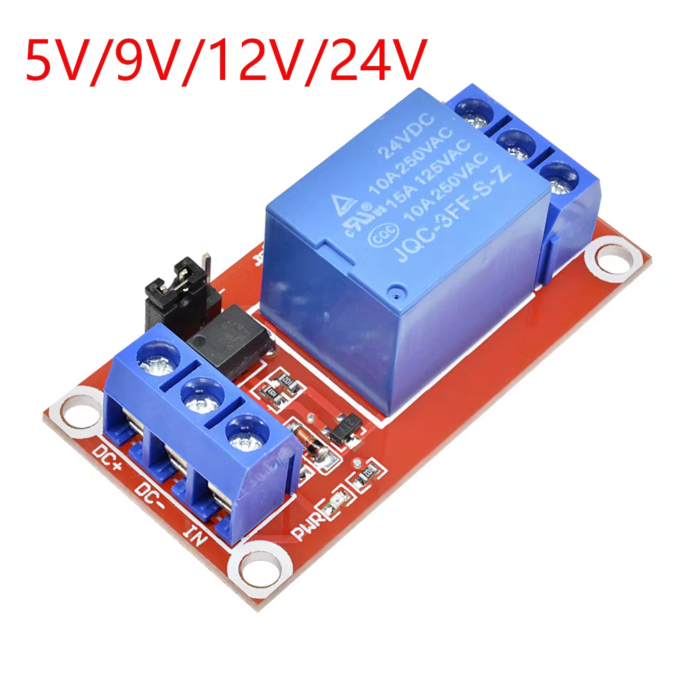 1 Channel 5V 9V 12V 24V Relay Module Board Shield With Optocoupler 12V Relay Module Support High and Low Level Trigger
