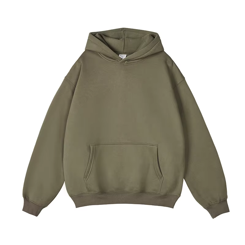 Fashionable heavy men's hoodie autumn and winter new item casual thick cotton men top solid color hoodie sportswear men's style