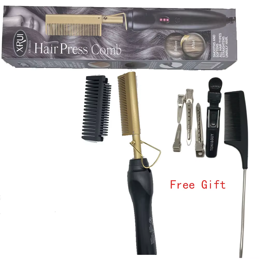 2 in1 Hot Comb Hair Straightener Heating Comb Fast Heating Wet Dry Hair Iron Straightening Brush Hair Styling Tool