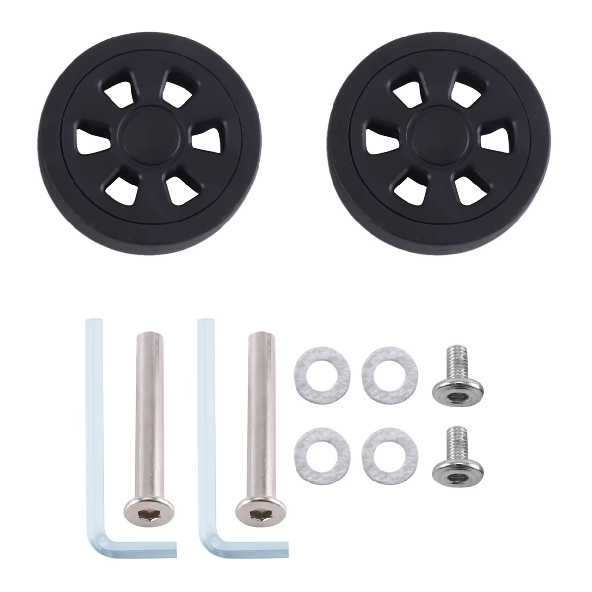 55Mmx12Mm Luggage Wheels Replacement Wear Resistant Environmental Protection Pu Suitcase Replacement Wheels Black Pair