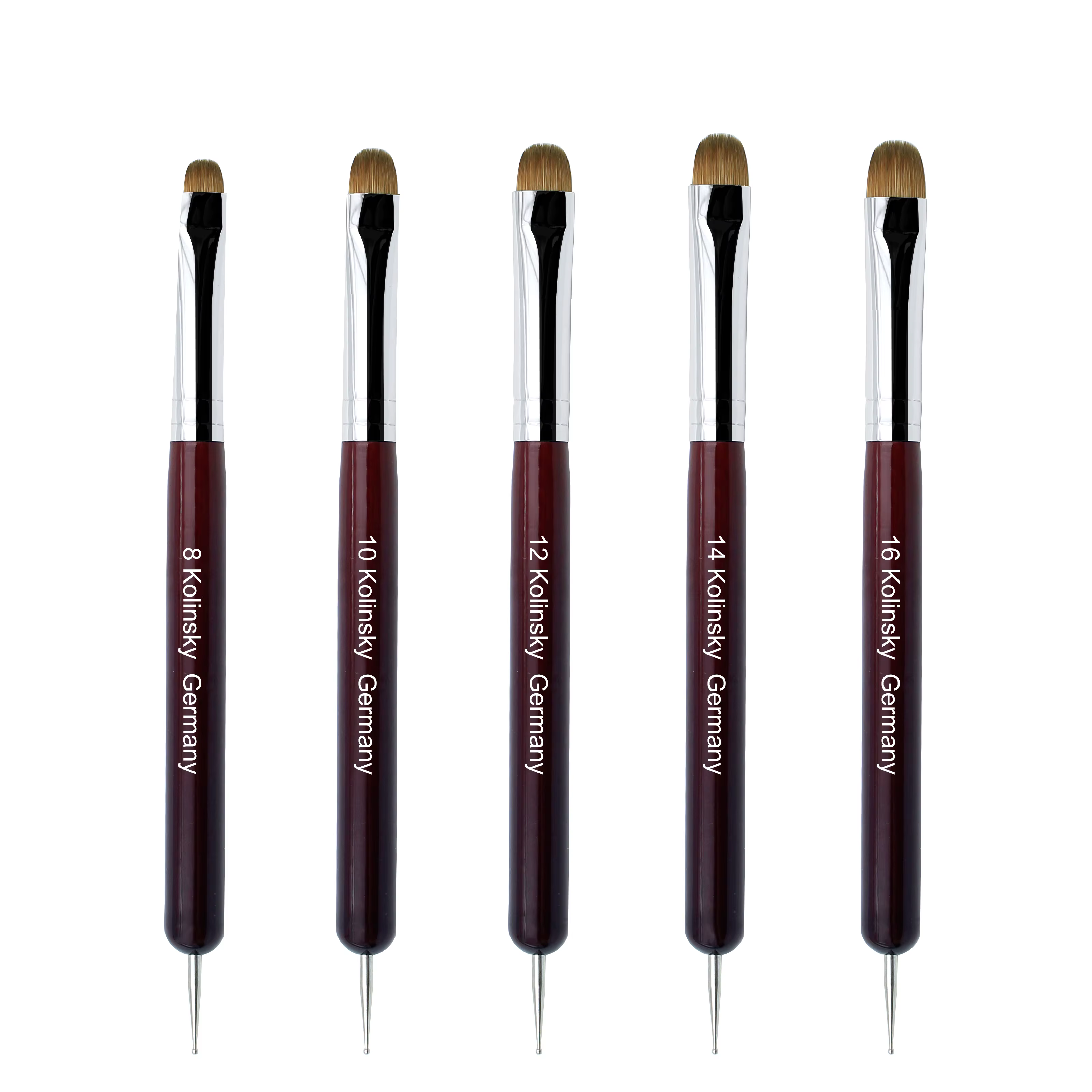Professional Salon-Grade French Manicure Brushes with Dotting Tool - High-Quality Kolinsky Hair, Odorless Nail Care Kit