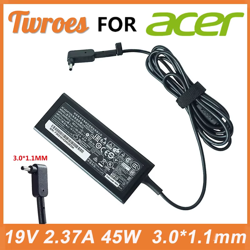 45W 19V 2.37A 3.0*1.1MM Adapter Charger For Acer Aspire S7 391 V3-371 Switch12 PA-1450-26 A13-045N2A 547H Chromebook 11