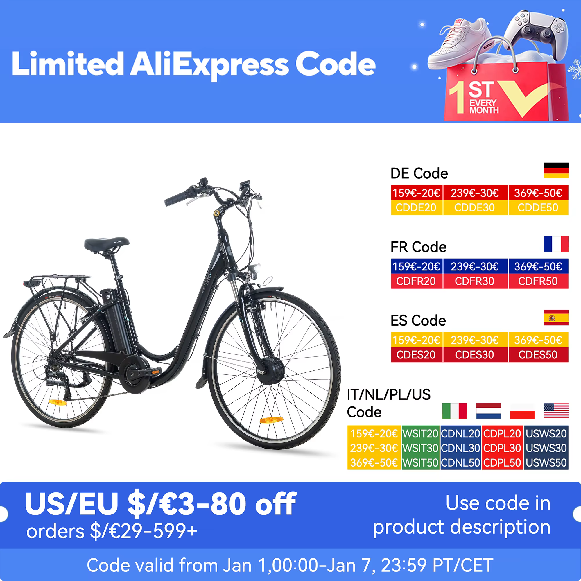 Hiland 28 inch E-bike, 250W, 21 speed Shimano men's and women's electric mountain bike EMTB, 36V lithium battery 10.4 AH
