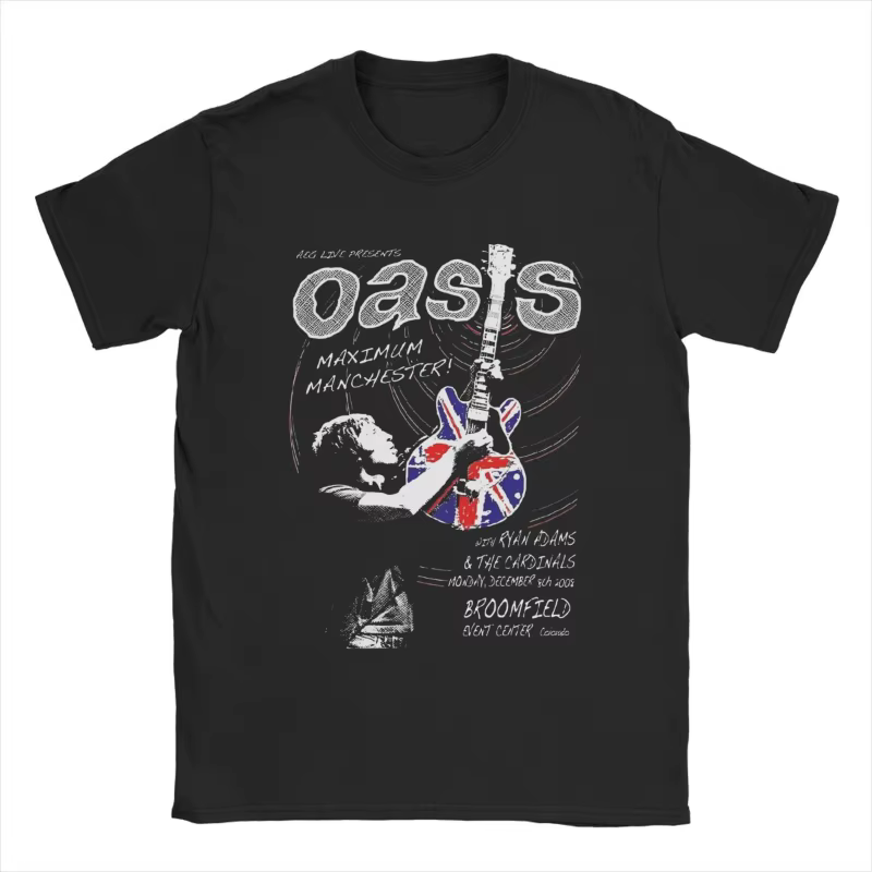 O-Oasis Rock 90's Band T Shirt British Music Albums Cotton Clothing Casual Short Sleeve Crew Neck Tees Gift Idea T-Shirts