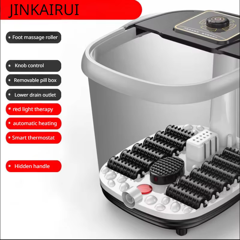 Pedicure Spa Foot Bath Machine Smart Thermostat With Heat 12 Rollers Rotating Pedicure Stone For Relieve Feet Pressure Gift