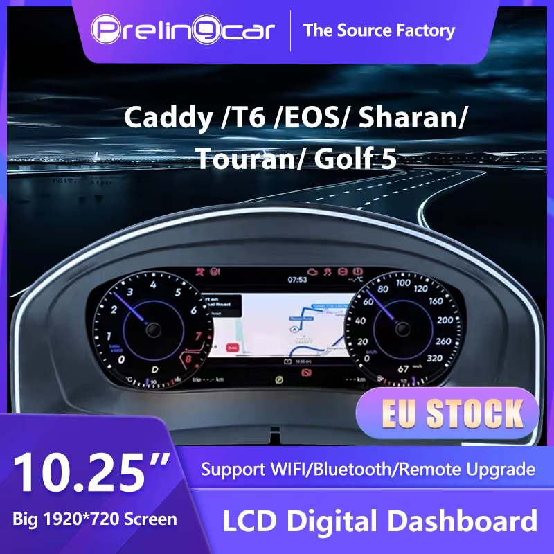 Wowuseful 10.25 Lcd Digital Dashboard Cluster For VW Variant Caddy Touran T6 EOS Sharan Golf 5 Virtual Instrument Paneel Cockpit