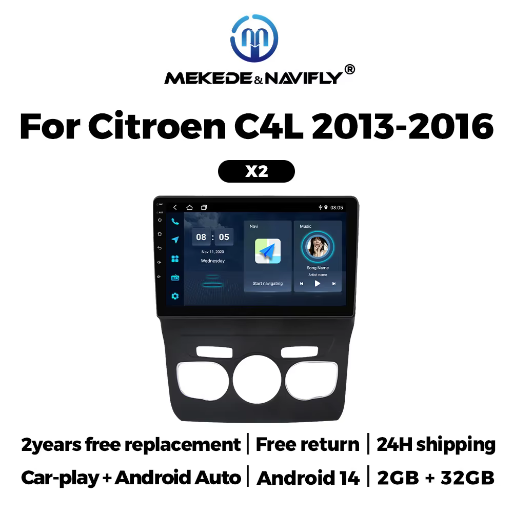 NaviFly 10" Android Car Radio For Citroen C4 C4L DS4 2013-2016 Wireless Carplay Auto Stereo Multimedia Player GPS 2Din Autoradio