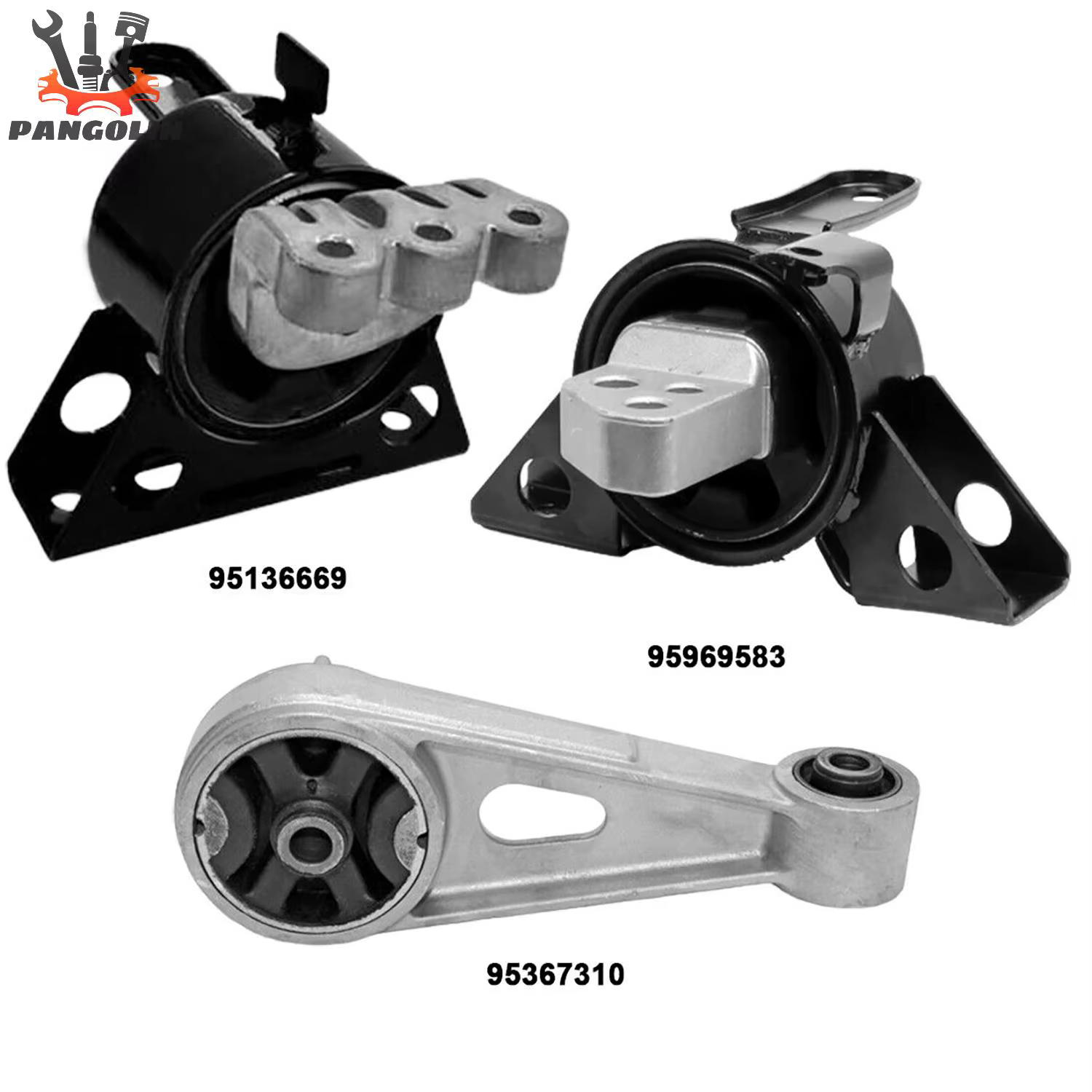 3pcs Engine & Trans Mount Set 95969583, 95367310, 95136669 Fits for Chevrolet Spark, Classic 1.2L for Manual Trans Replacement