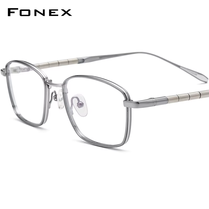 FONEX B Titanium Glasses Frame Men 2024 Retro Vintage Square Eyeglasses Women Eyewear F85723