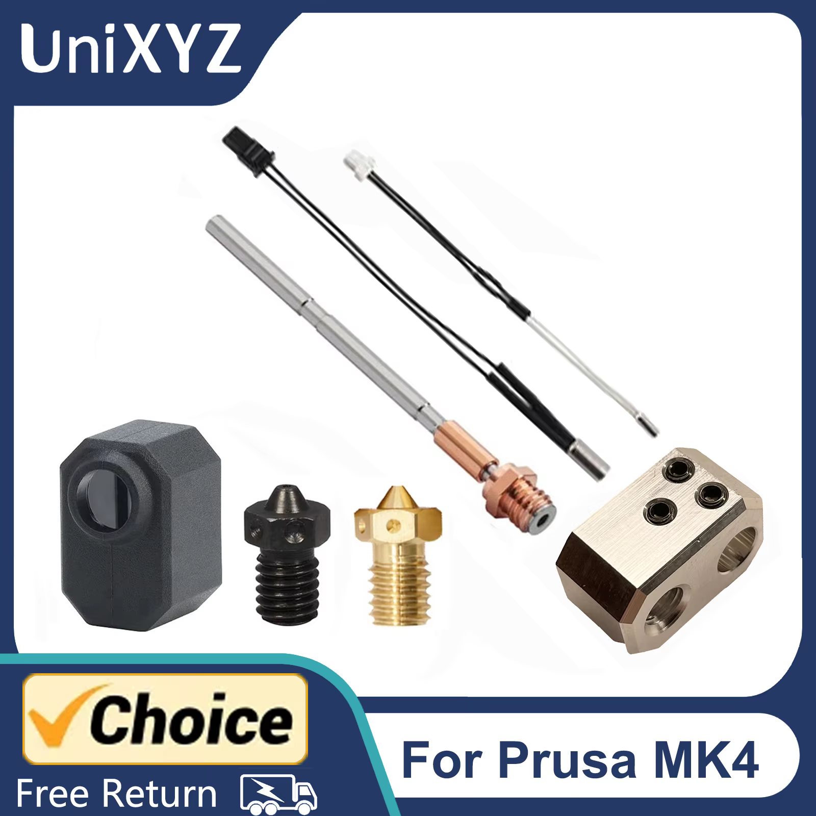 For Prusa MK4 Hotend with Heater Cartridge Heating Block Hardened Steel Nozzle for Prusa M4 / XL Hotend Extruder Parts