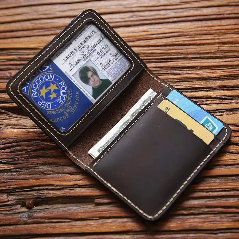 Retro Crazy Horse Leather Cards Cases Mens Cowhide Credit Card Holder Wallet Handmade Ultra-thin Slim Drivers License ID Cover