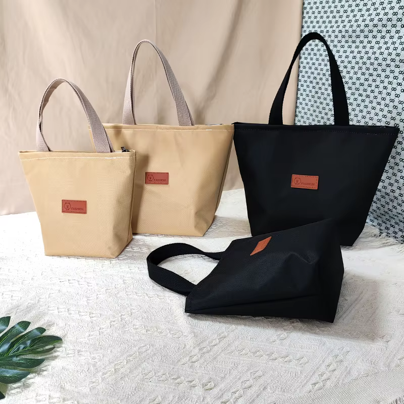 New handbag Office girl student lunch box Mommy bento bag Small handbag Oxford cloth zipper waterproof