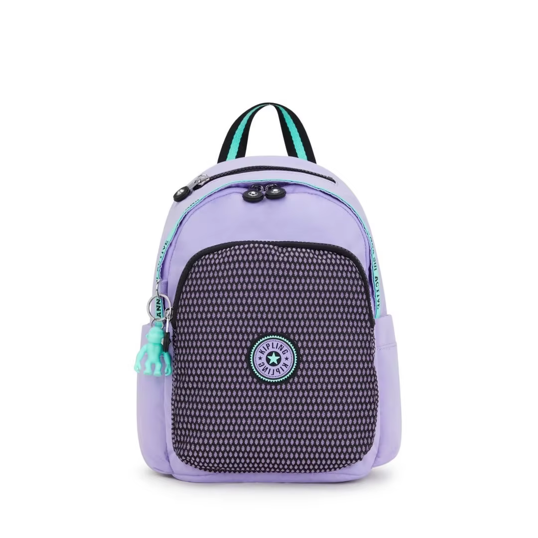 New kipling Monkey Bag Vitality Mesh Purple patchwork series size backpack single-shoulder cross Women's Crossbody Shoulder