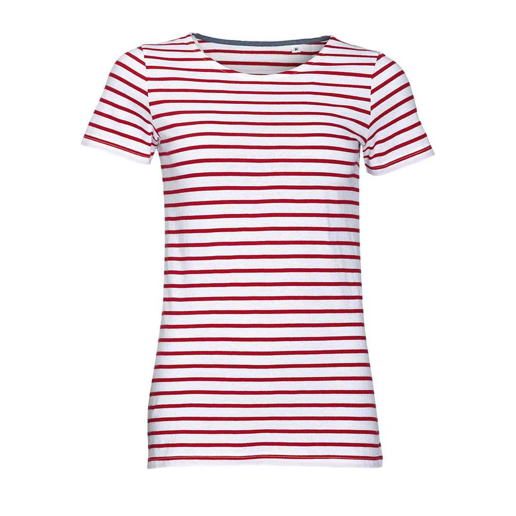 Mars WOMEN's MARNAULA o neck striped t shirt WOMEN size = M COLOR = white red