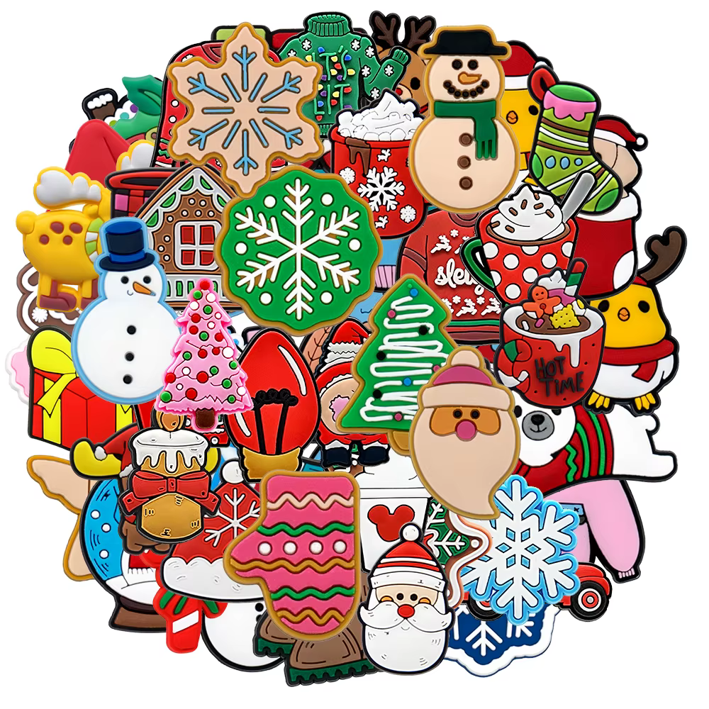 10/20/50/100PCS Random Xmas Shoe Charms New Christmas Style Shoe Accessories Pin for Clog Sneaker Women Men Kids Shoe Decoration