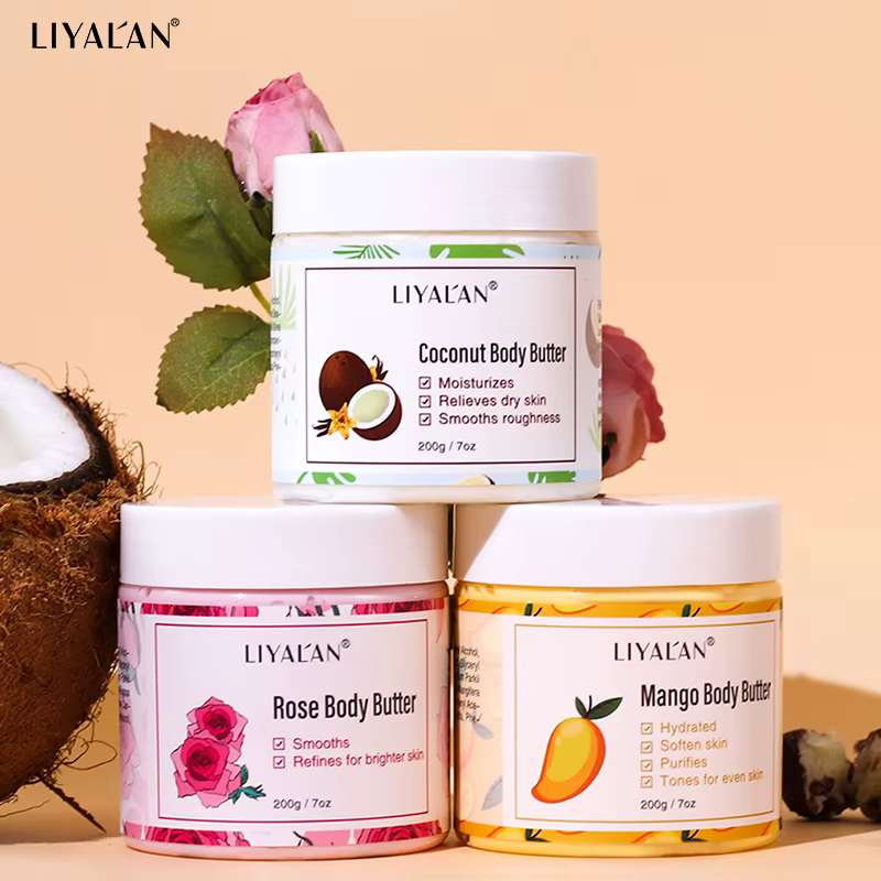 Shea Body Butter Soothes Dry Skin Moisturizer Smooth Rough Deep Hydration Cream Coconut Rose Mango Whipped Skin Care Body Lotion