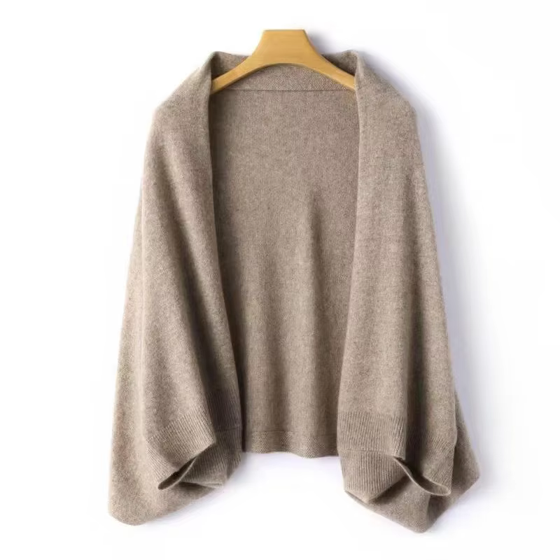 Wool Women's Knitted Shawl Scarf Soft Warm Knitwear Cardigan Cloak Wraps Shoulder Neck Protect Pashmina Scarves Dual Use