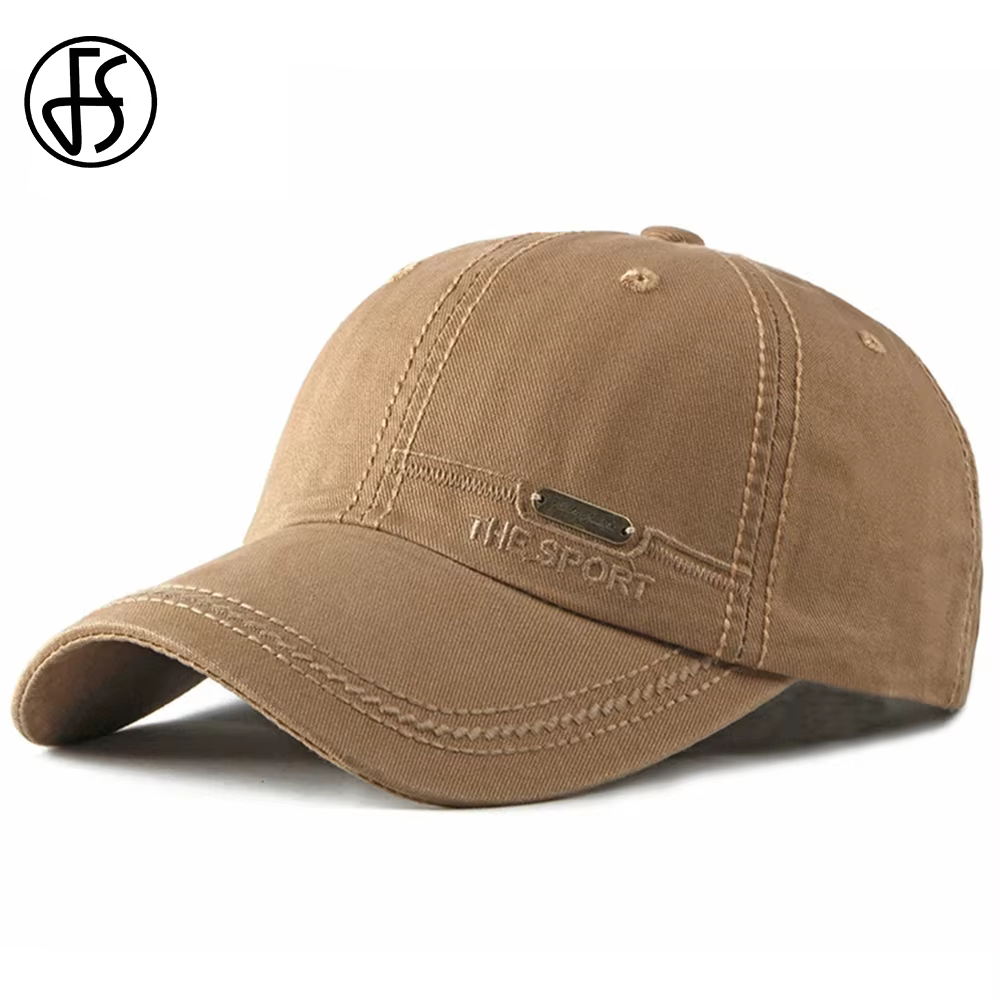 FS Khaki Vintage Baseball Caps For Men Mature Cotton Trucker Hats Winter Women Hat Outdoor Sports Golf Cap Gorras Para Hombres